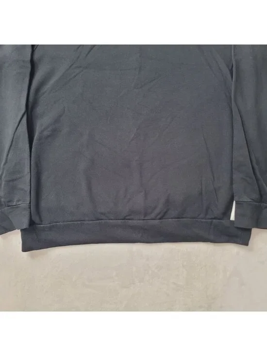 Adidas Center Logo Men's Black 3 Stripes Crew Neck Sweatshirt Size XL - Picture 4 of 10